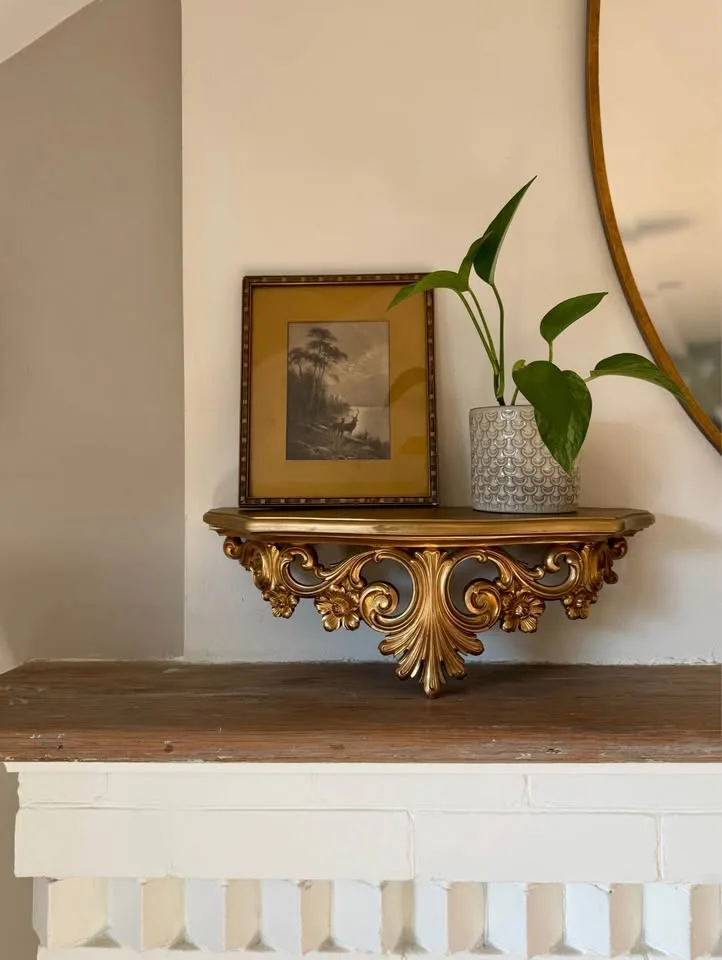 Vintage Syroco Wall Shelf - Gold Ornate Regency Decor ✨ image indicator(4)