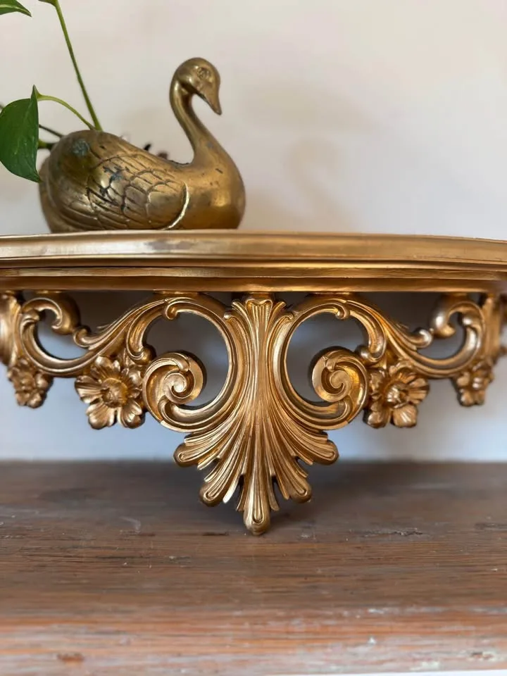 Vintage Syroco Wall Shelf - Gold Ornate Regency Decor ✨ image indicator(5)