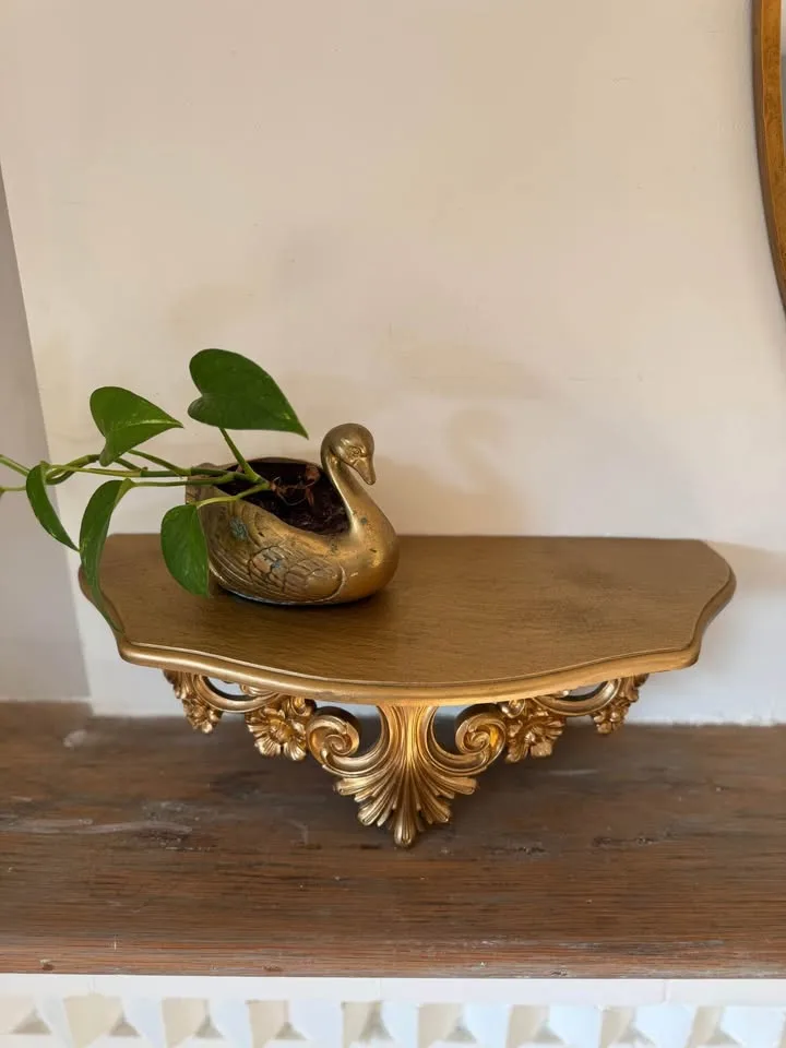 Vintage Syroco Wall Shelf - Gold Ornate Regency Decor ✨ image indicator(6)