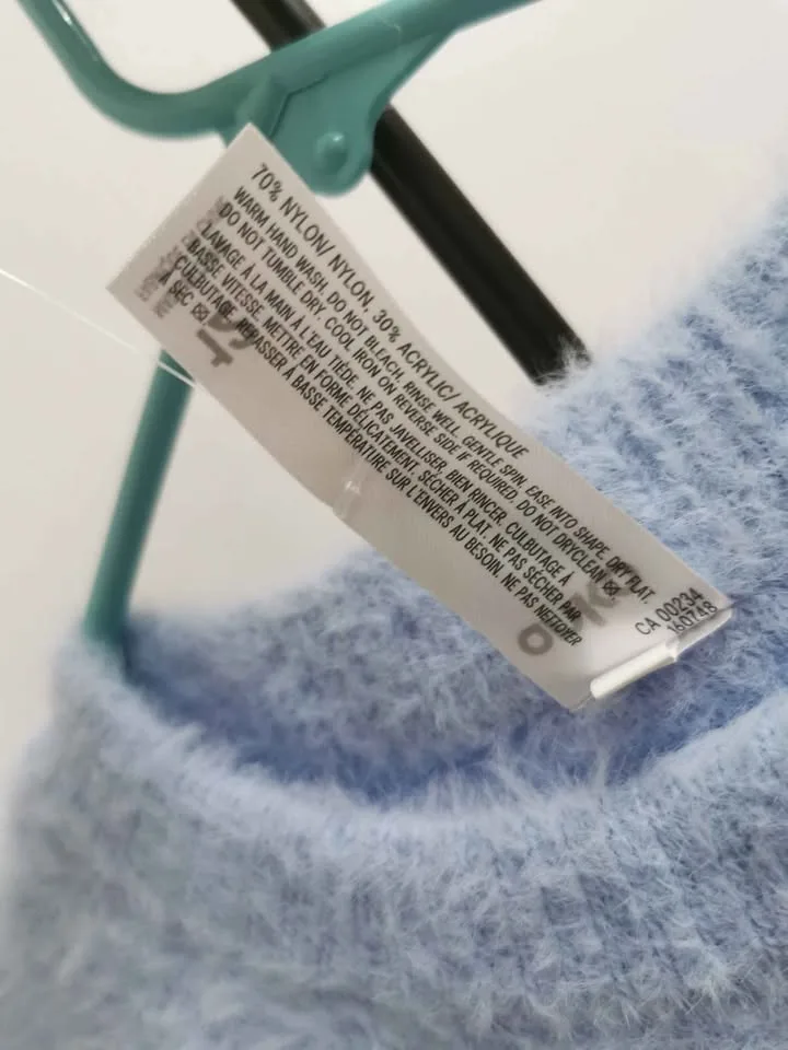 NWT Fuzzy Sweater XS or Youth 12 Light Blue image indicator(4)