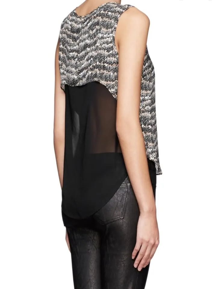 Xxs Rag & Bone 100% Silk Sheer Back Tank Blouse image indicator(2)