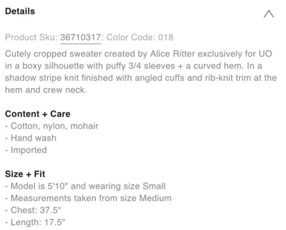 S Urban Outfitters Alice & UO Cropped Sweater image indicator(10)