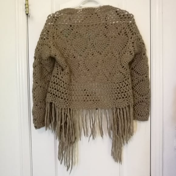 XS Bette Paige Metallic Knit Poncho Sweater - photo 2