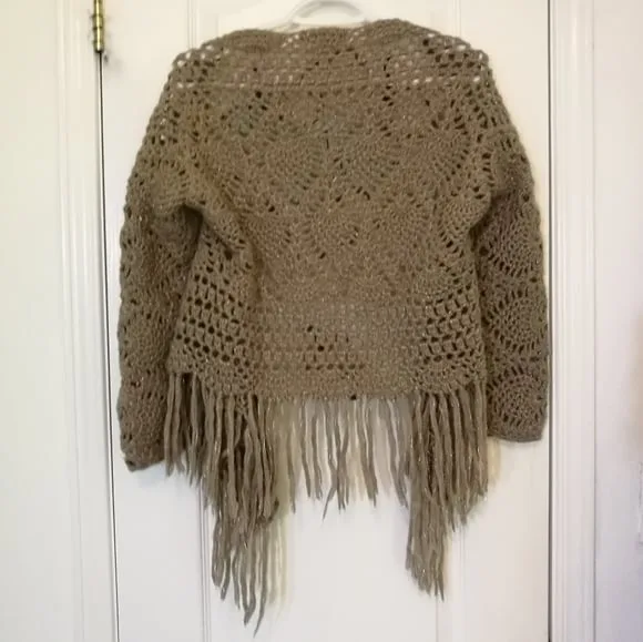 XS Bette Paige Metallic Knit Poncho Sweater image indicator(2)