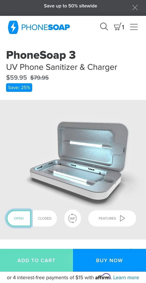 PhoneSoap 3 UV Sanitizer