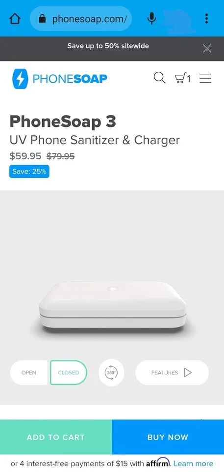 PhoneSoap 3 UV Sanitizer image indicator(2)