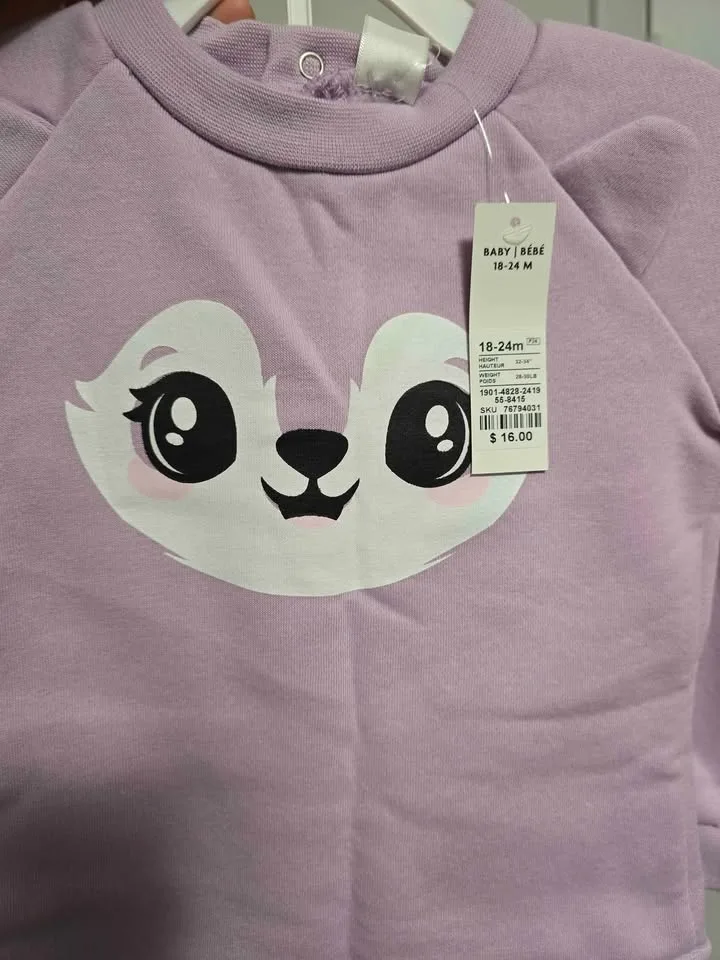 *New* baby girl sweat outfit size 18_24M image indicator(3)