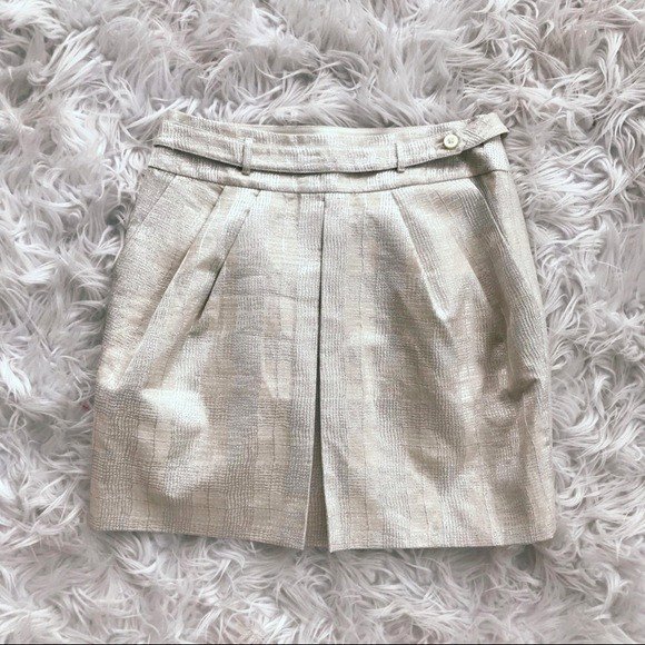 Club Monaco Beige Metallic Miniskirt 00