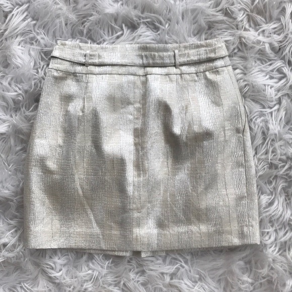 Club Monaco Beige Metallic Miniskirt 00 - photo 2