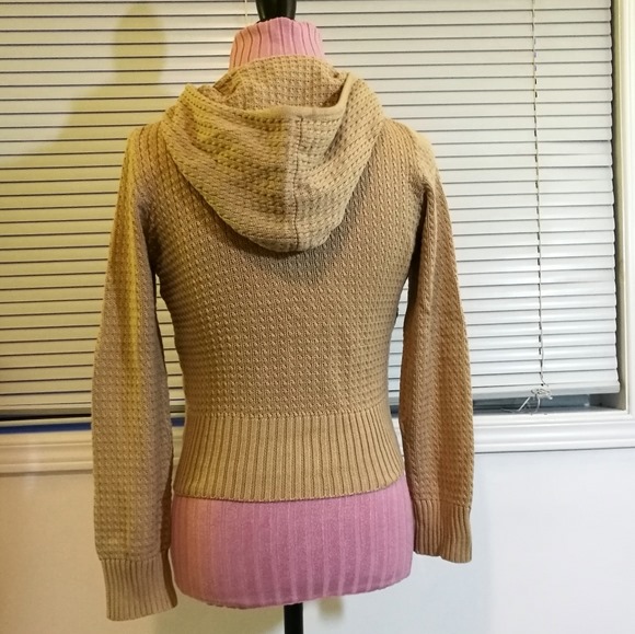 Tan Zip Sweater Jacket: Jessica Sport Size S - photo 2
