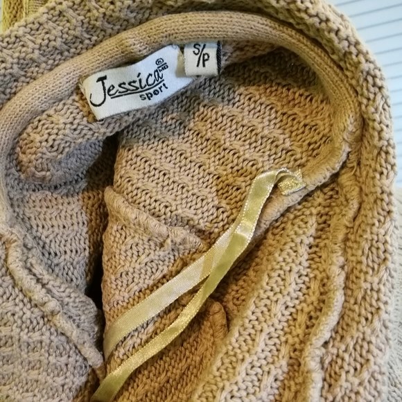 Tan Zip Sweater Jacket: Jessica Sport Size S - photo 4