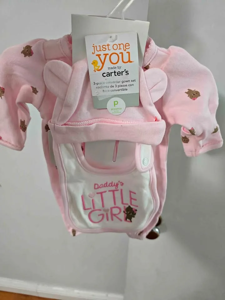 Carters new preemie 3 pcs outfit