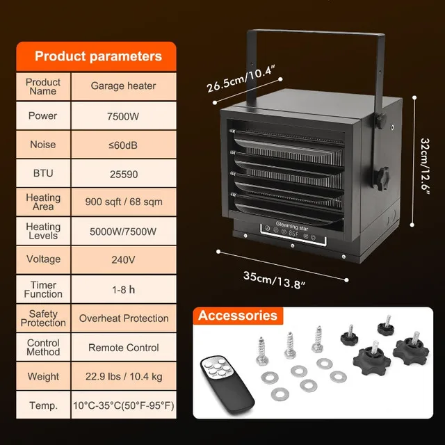 Fan-Forced Garage/Shop Heater w/ Remote image indicator(2)