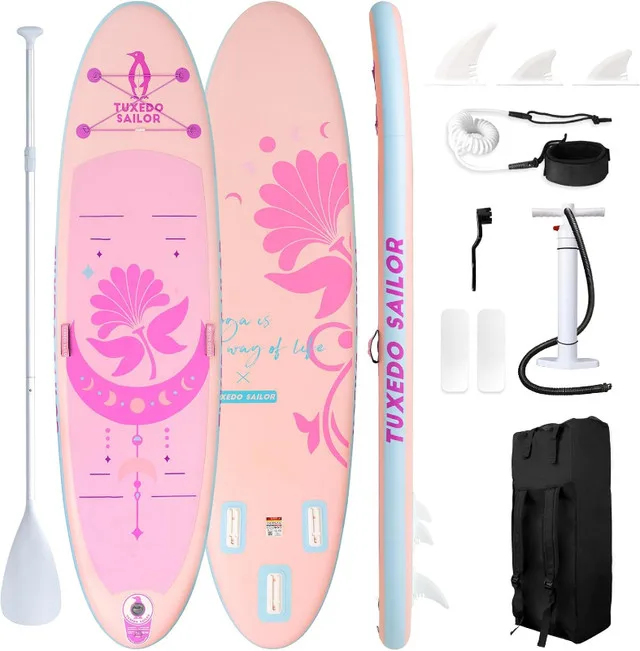 Stand-Up Inflatable Paddle Board w/ Paddle, Pump, Fins thumbnail
