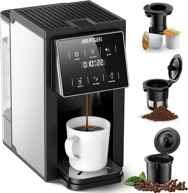 NEW Coffee Maker w/built-in Grinder Single Serve, beans & K-cup thumbnail