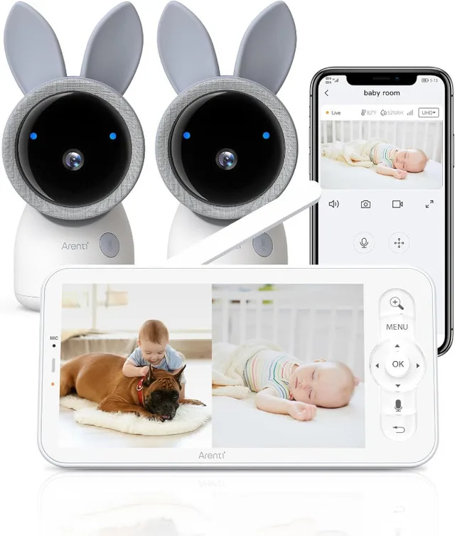 2K Baby Monitor 2 Cameras, Night Vision, Cry & Motion thumbnail