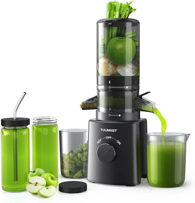 Cold Press Juicer w/ 8 Juice Bottles (black) thumbnail