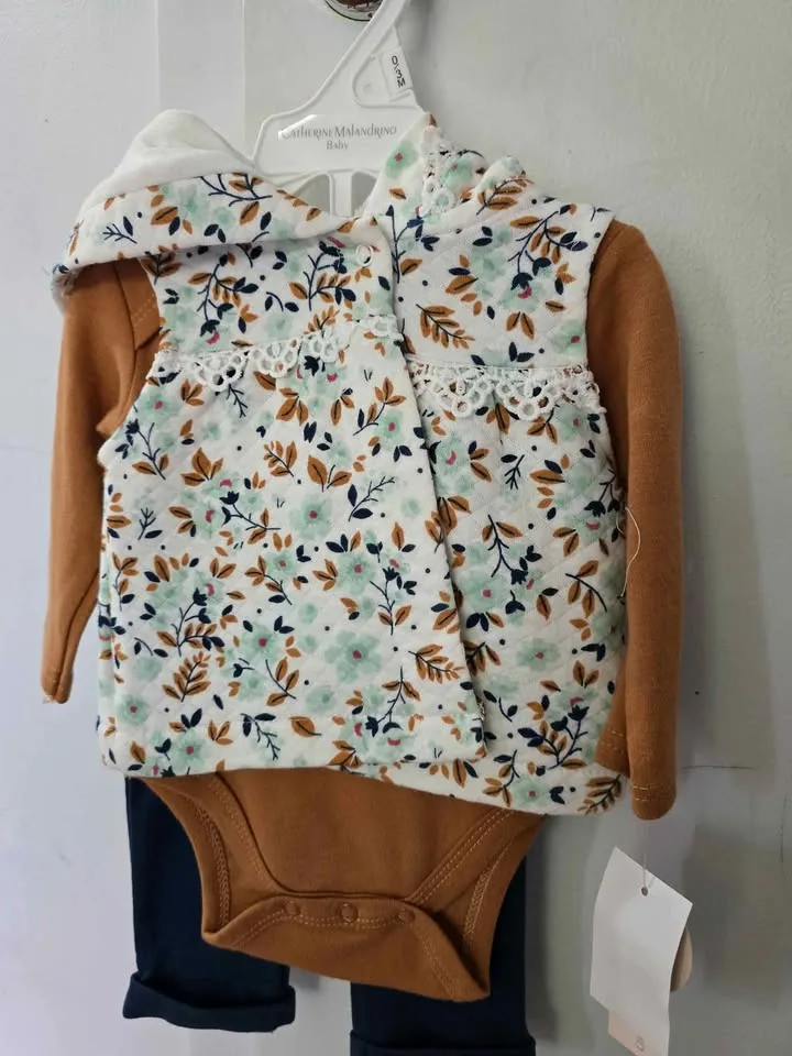 Baby girl 3 piece set outfit new image indicator(2)