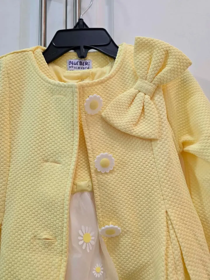 BNWT Baby girl long coat with fancy dress outfit size 3t image indicator(4)