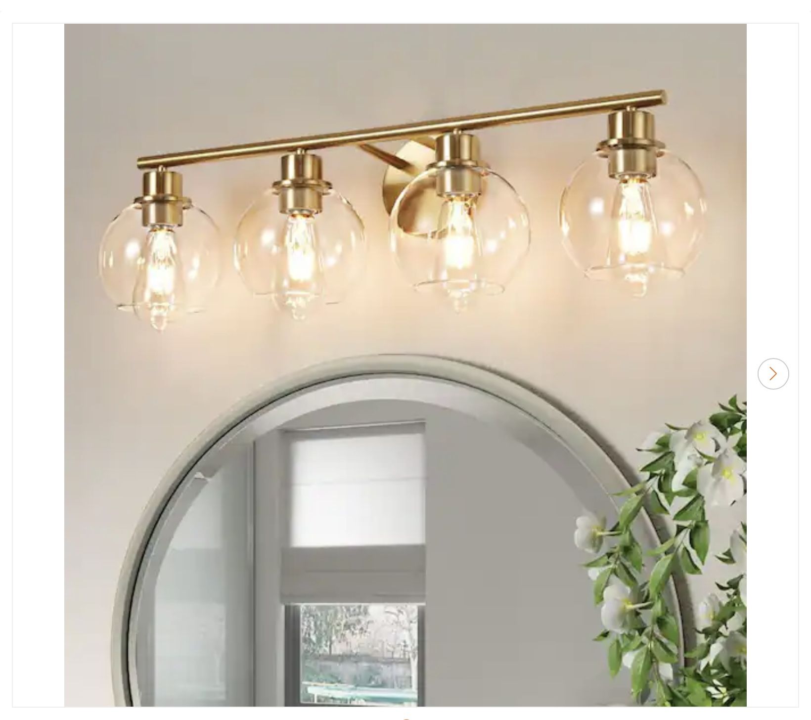 29.53 in. 4-Light Gold Bathroom Vanity Light - New