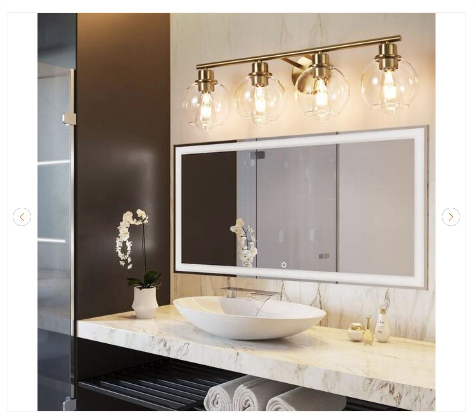 29.53 in. 4-Light Gold Bathroom Vanity Light - New - photo 2