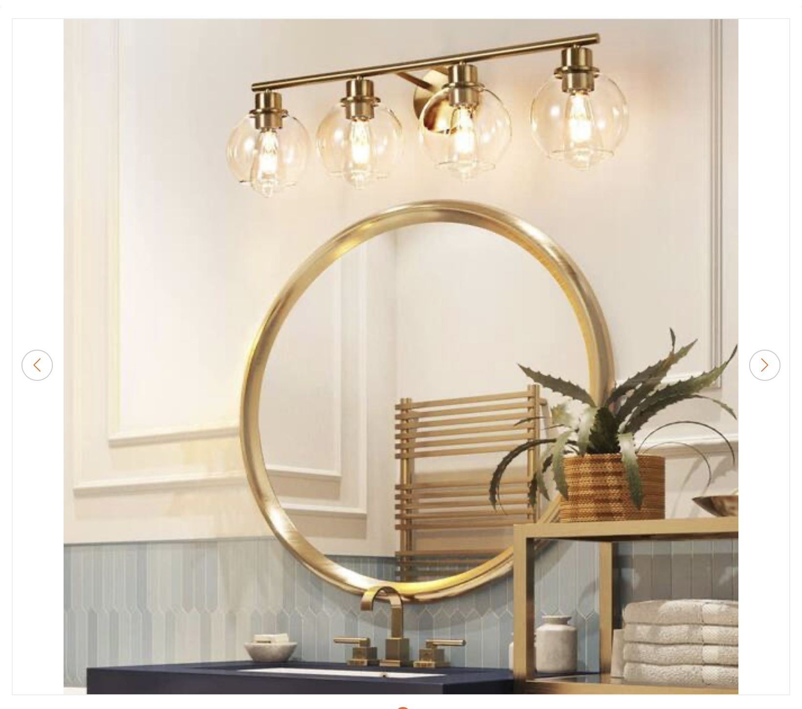 29.53 in. 4-Light Gold Bathroom Vanity Light - New - photo 3