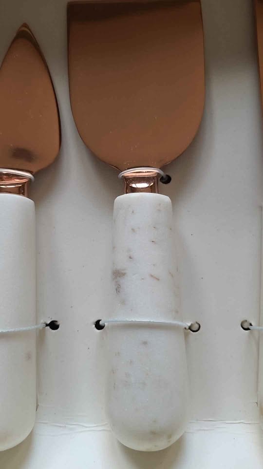Indigo Marble and Copper Cheese Knives - photo 4