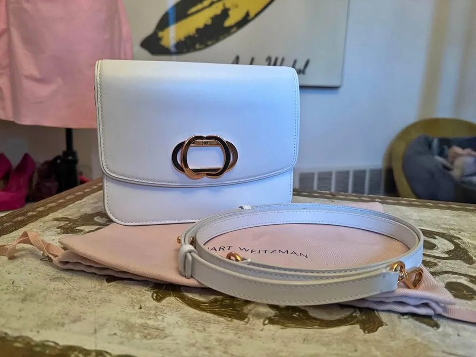 BN Stuart Weitzman White leather bag