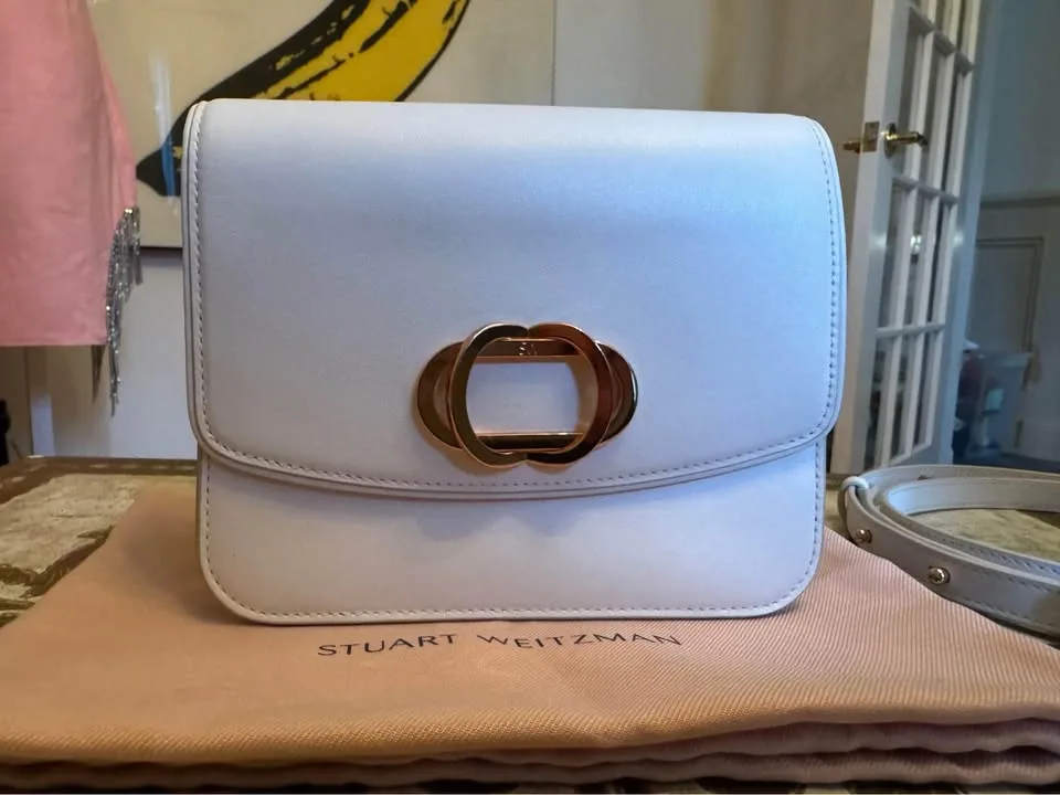 BN Stuart Weitzman White leather bag image indicator(2)