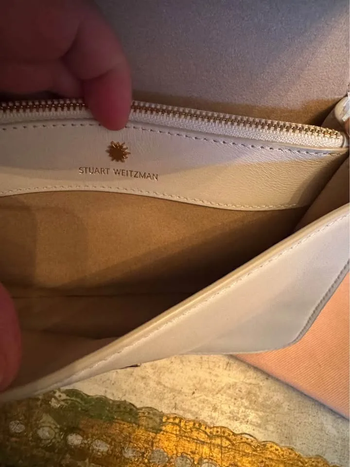 BN Stuart Weitzman White leather bag image indicator(7)
