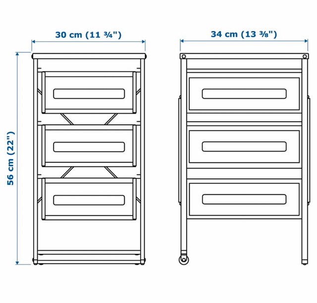 Ikea 3-Drawer Cabinet (34×56 cm) - photo 2