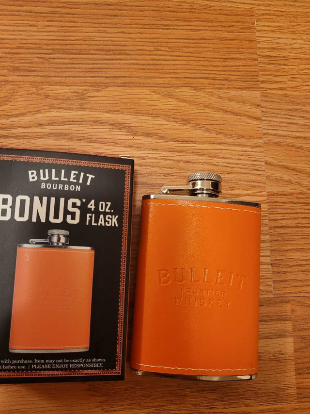 Brand New Bulleit Bourbon Orange 4oz Flask