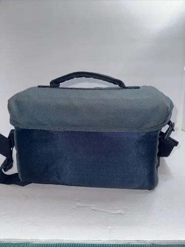 LeMans Vintage Diamond Camera Bag Blue 11”x7”x7” image indicator(4)