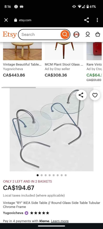 Glass side table (vintage) - photo 3