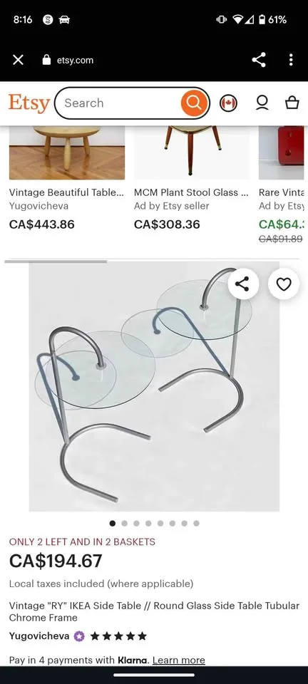 Glass side table (vintage) image indicator(3)