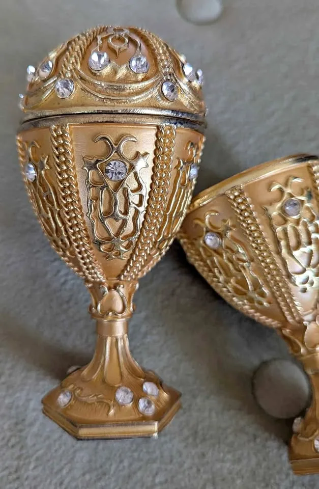 Brass jeweled egg