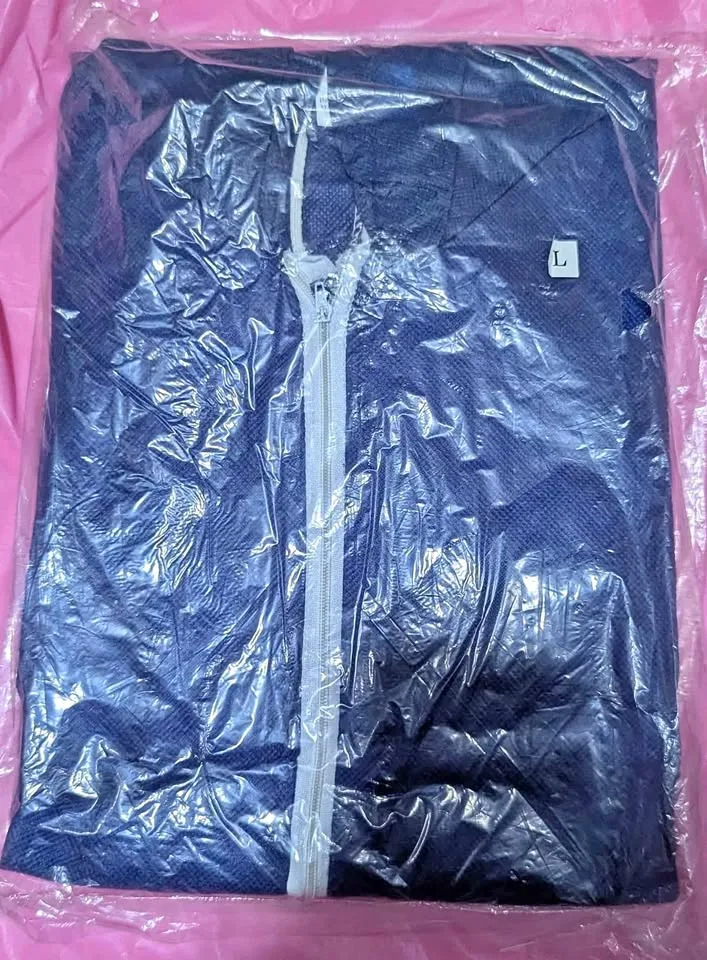 Economy Elastic Coverall, Zip Front - Navy, Large