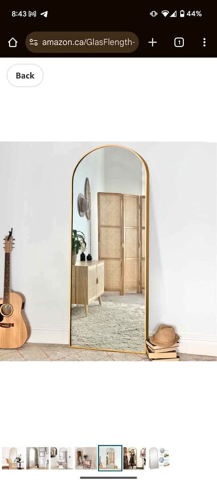 Arched Gold Mirror Full Length
