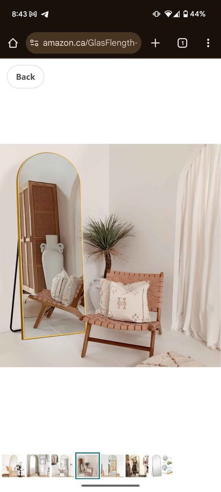 Arched Gold Mirror Full Length - photo 2