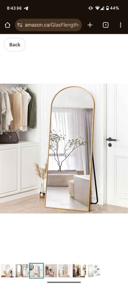 Arched Gold Mirror Full Length - photo 3