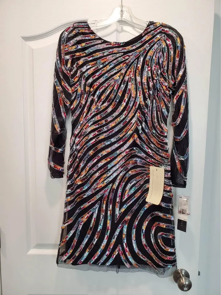 Brand New Aidan Mattox Sequined dress image indicator(2)