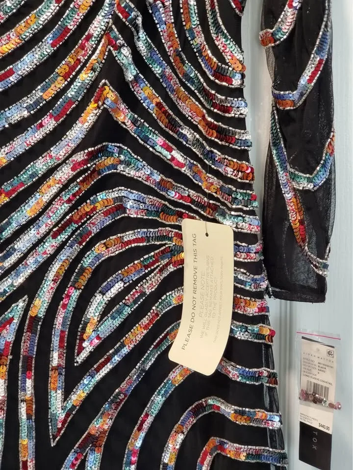 Brand New Aidan Mattox Sequined dress image indicator(4)