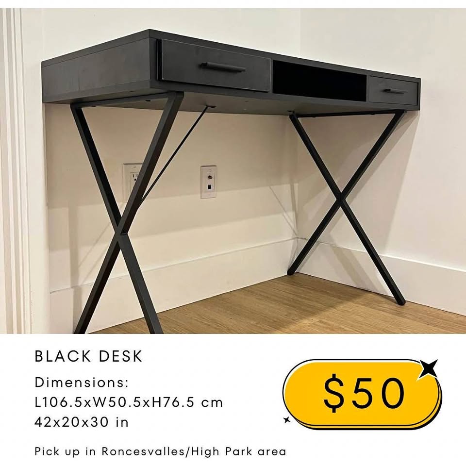Small black desk