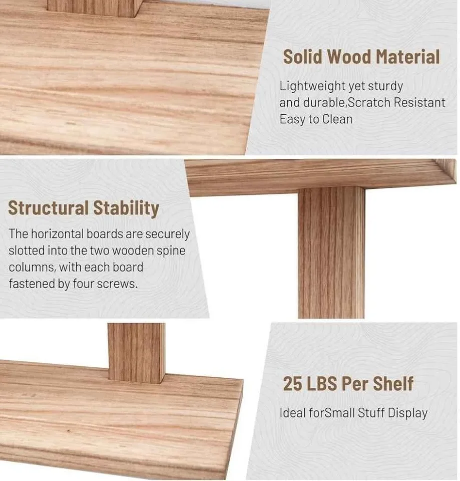 Brand New Solid Wood 3-Tier Wall Shelf image indicator(6)