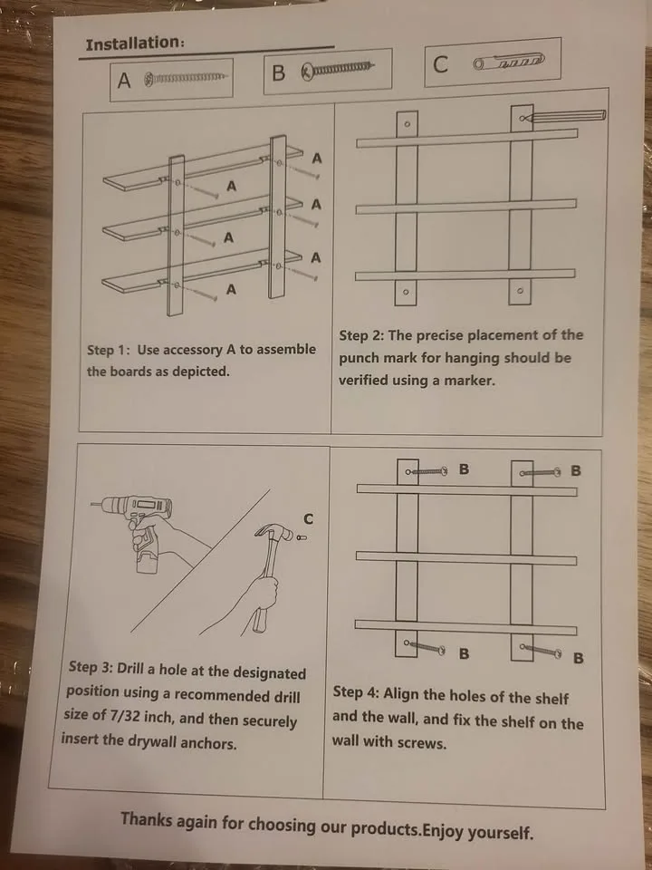 Brand New Solid Wood 3-Tier Wall Shelf image indicator(7)