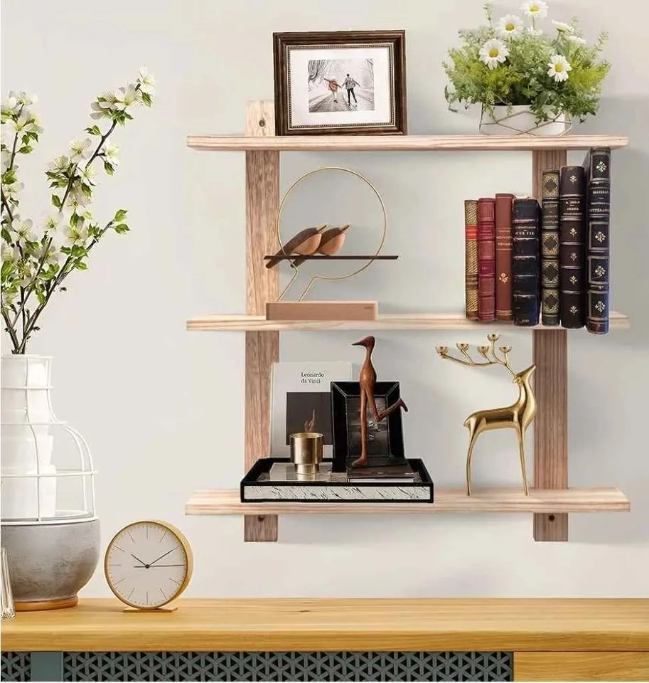 Brand New Solid Wood 3-Tier Wall Shelf image indicator(10)