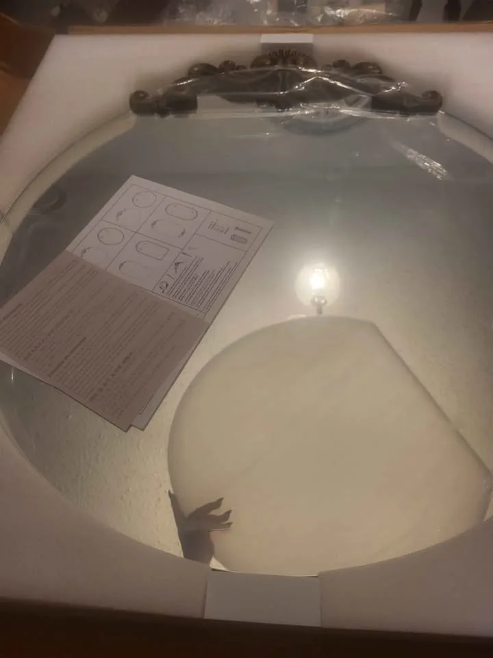 Brand New Mirror with Baroque Style Details - About 28" Round image indicator(3)