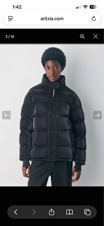 Aritzia Super Puff Liquid Shine XS down jacket