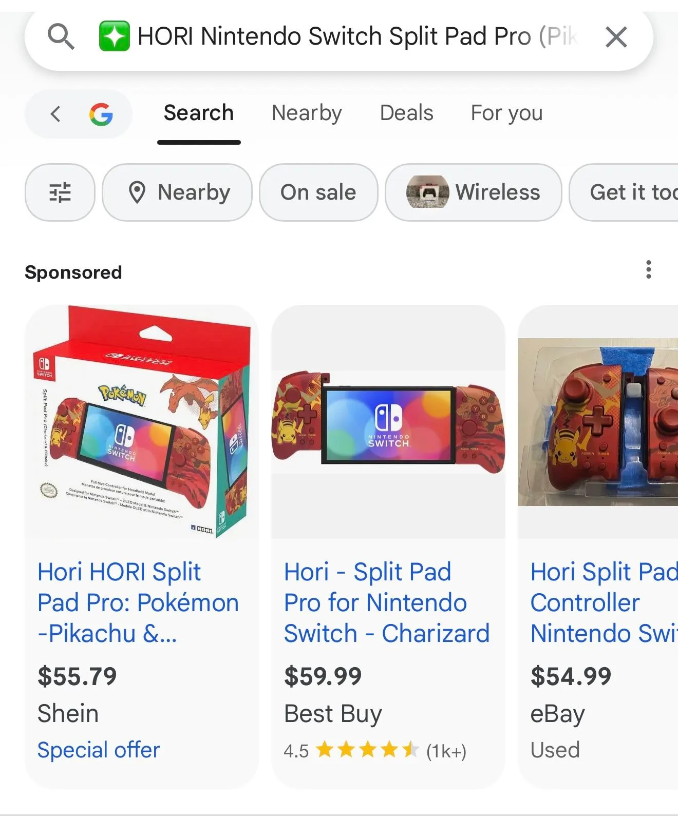 HORI Nintendo Switch Split Pad Pro (Pikachu & Charizard image indicator(3)