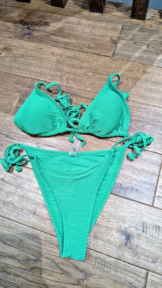 *NEW* Green Ribbed Bikini (M) thumbnail